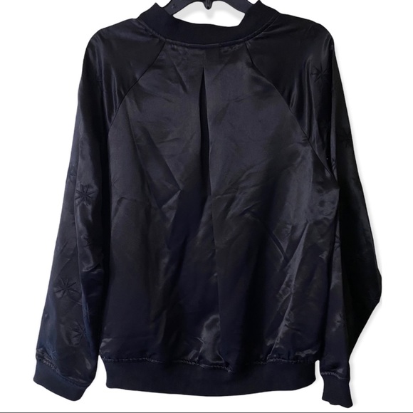 PacSun Honey Punch Black Stars Bomber Jacket, size Large, NWT - Picture 2 of 6